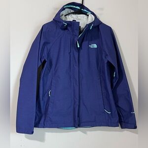The North Face Womens Hyvent Rain Jacket Waterproof Hooded Purple Medium